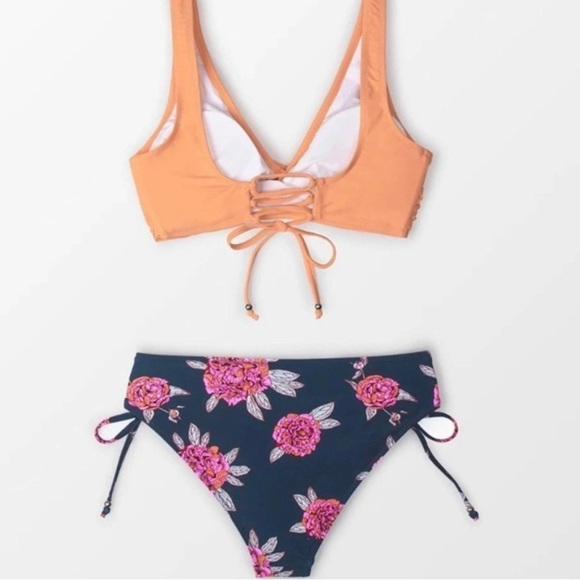 Peach Floral Bikini Set - Picture 3 of 4